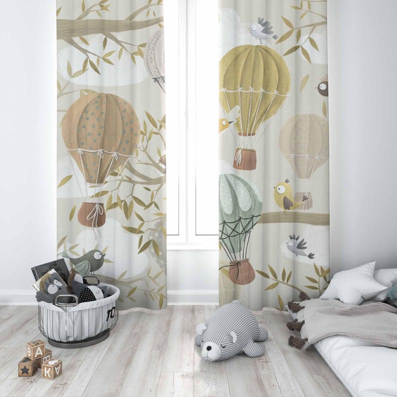 Hot Air Balloon Curtains Bird  – обзор и цена Baby Nursery Youtube