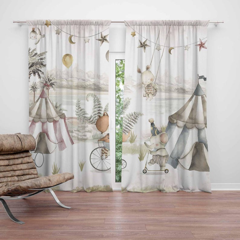 Circus Animals Curtains Kids B – обзор и цена Baby Nursery Youtube