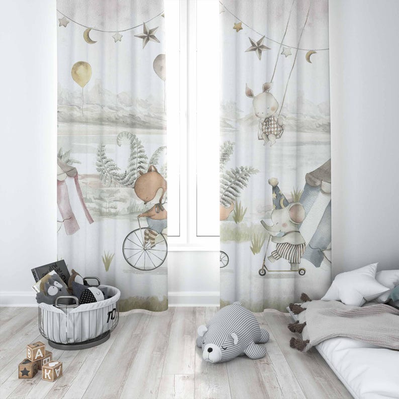 Circus Animals Curtains Kids B – обзор и цена Baby Nursery Youtube