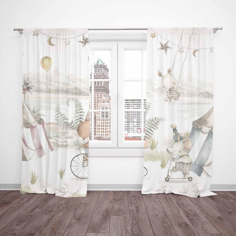 Circus Animals Curtains Kids B – обзор и цена Baby Nursery Youtube