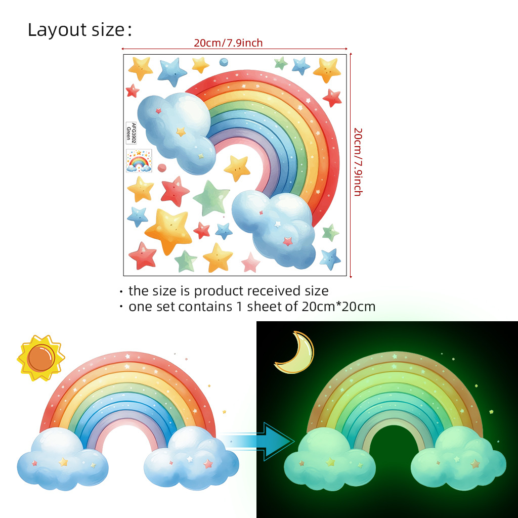 Cartoon Rainbow Luminous Wall  – обзор и цена Baby Nursery Diy