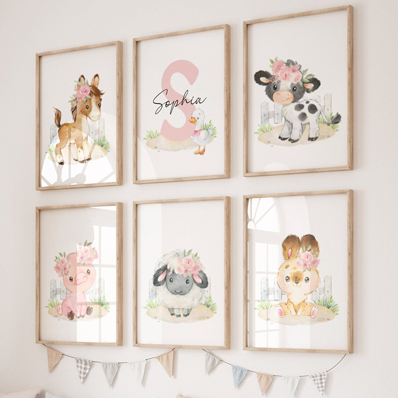 Pink Horse Rabbit Chicken Pig  – обзор и цена Baby Nursery Pink