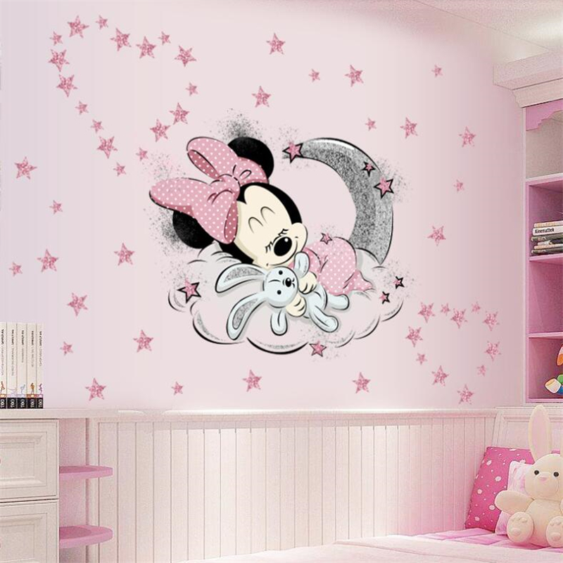 Cartoon Mickey Minnie Mouse Ba – обзор и цена Baby Nursery Wallpaper