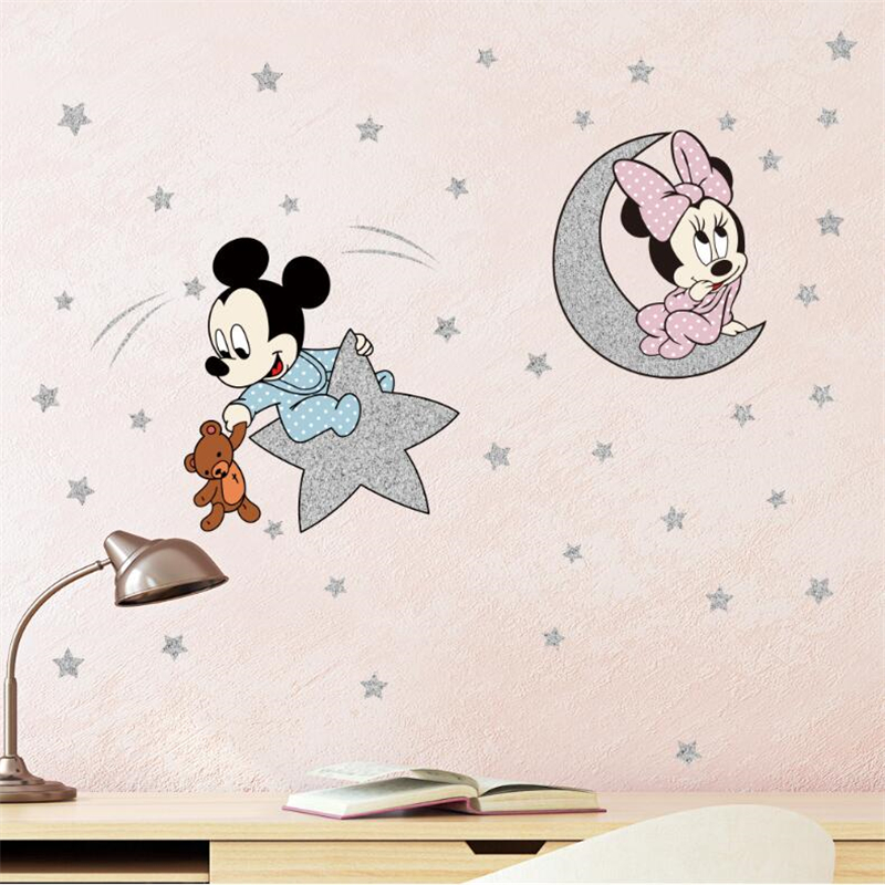 Cartoon Mickey Minnie Mouse Ba – обзор и цена Baby Nursery Wallpaper
