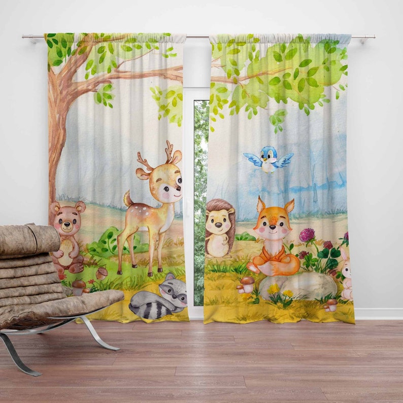 Woodland Animals Curtains Kids – обзор и цена Baby Nursery Youtube