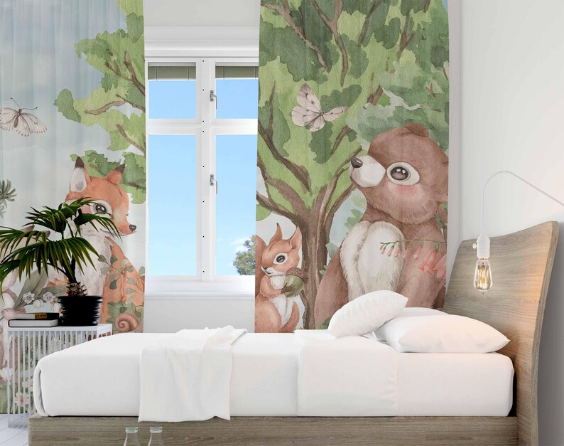 Forest Animals Curtains Kids B – обзор и цена Baby Nursery Youtube