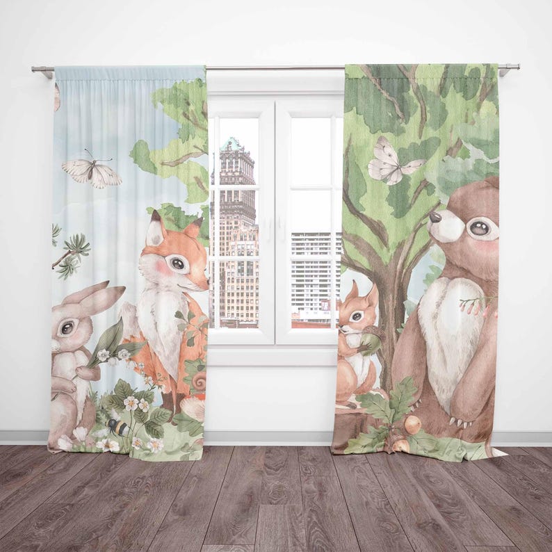 Forest Animals Curtains Kids B – обзор и цена Baby Nursery Youtube