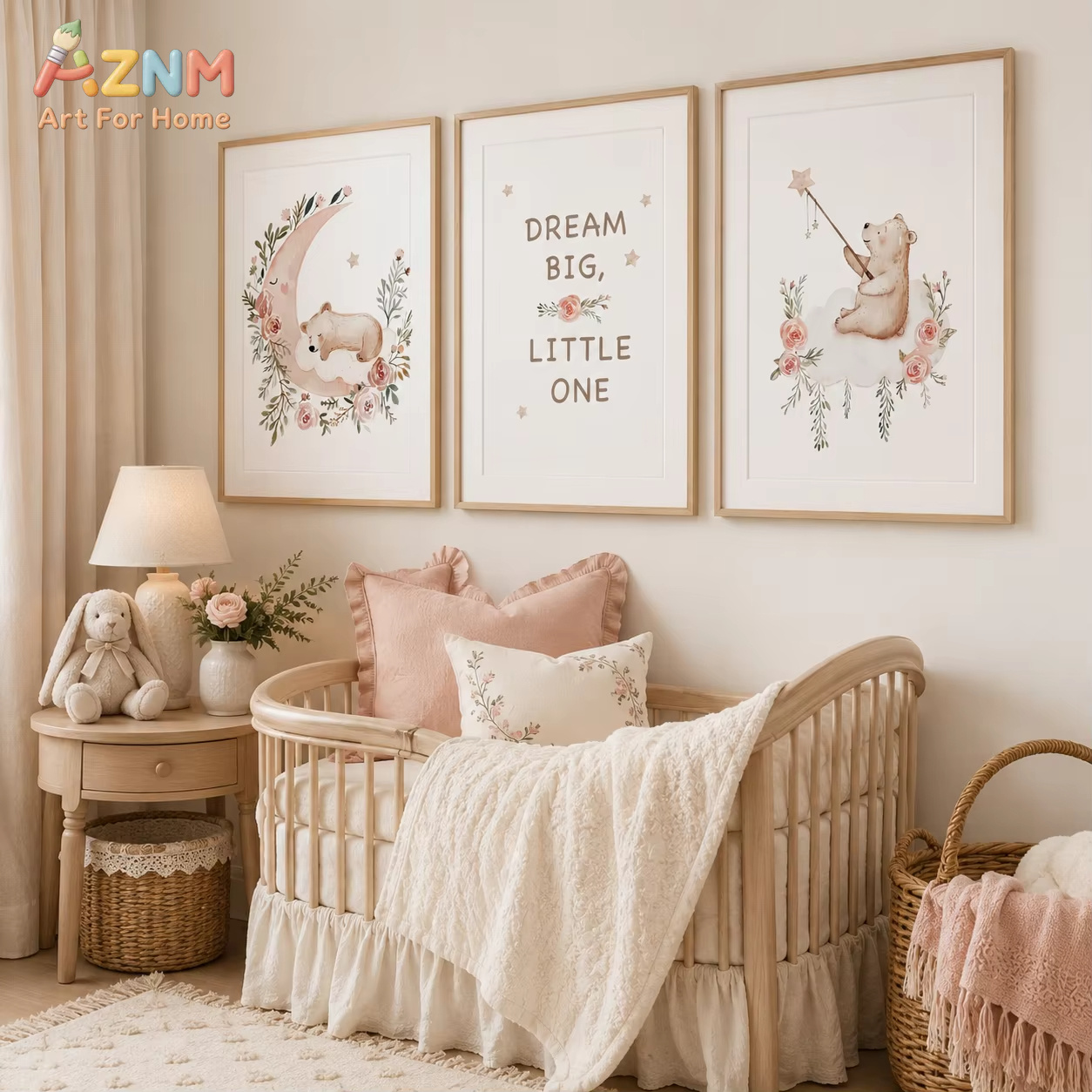 AZNM Nursery Flower Wall Art,  – обзор и цена Baby Boy Nursery Quotes