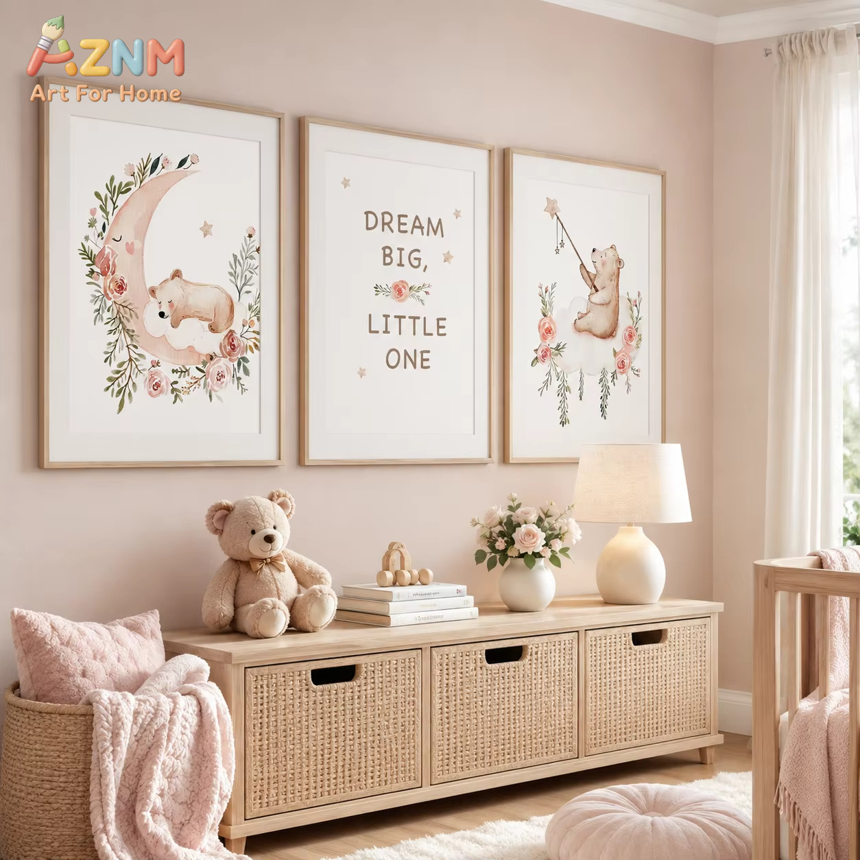 AZNM Nursery Flower Wall Art,  – обзор и цена Baby Boy Nursery Quotes
