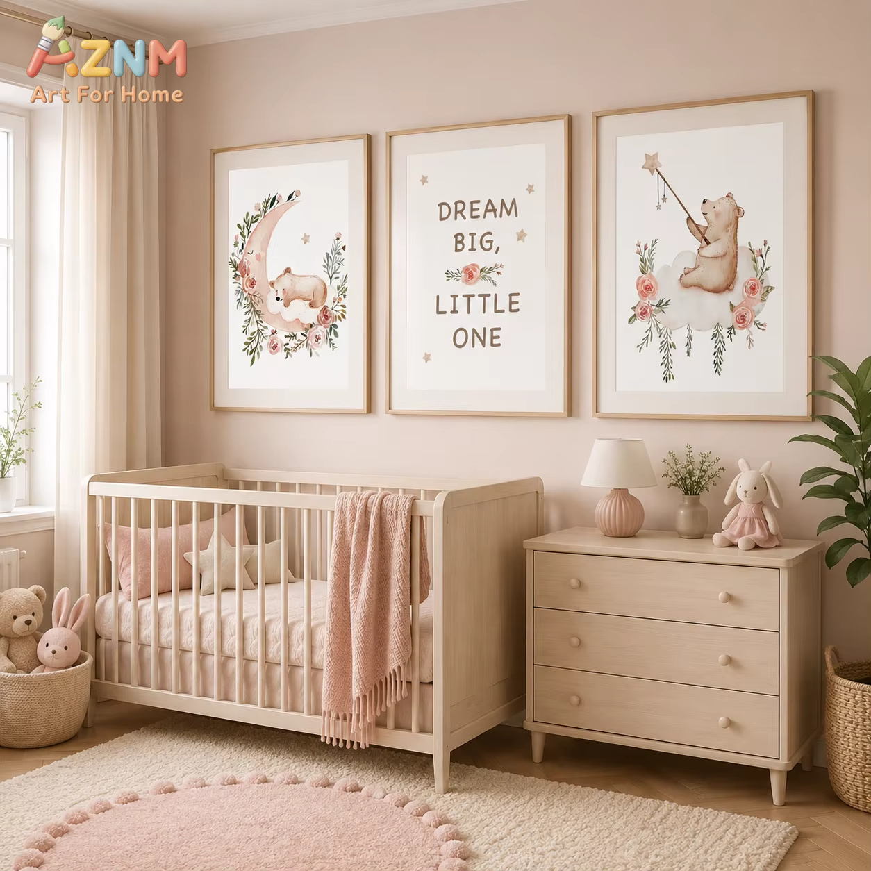 AZNM Nursery Flower Wall Art,  – обзор и цена Baby Boy Nursery Quotes