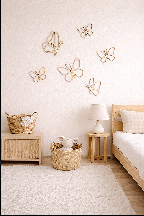 set of 6 Wooden Wall Butterfli – обзор и цена Baby Nursery Diy