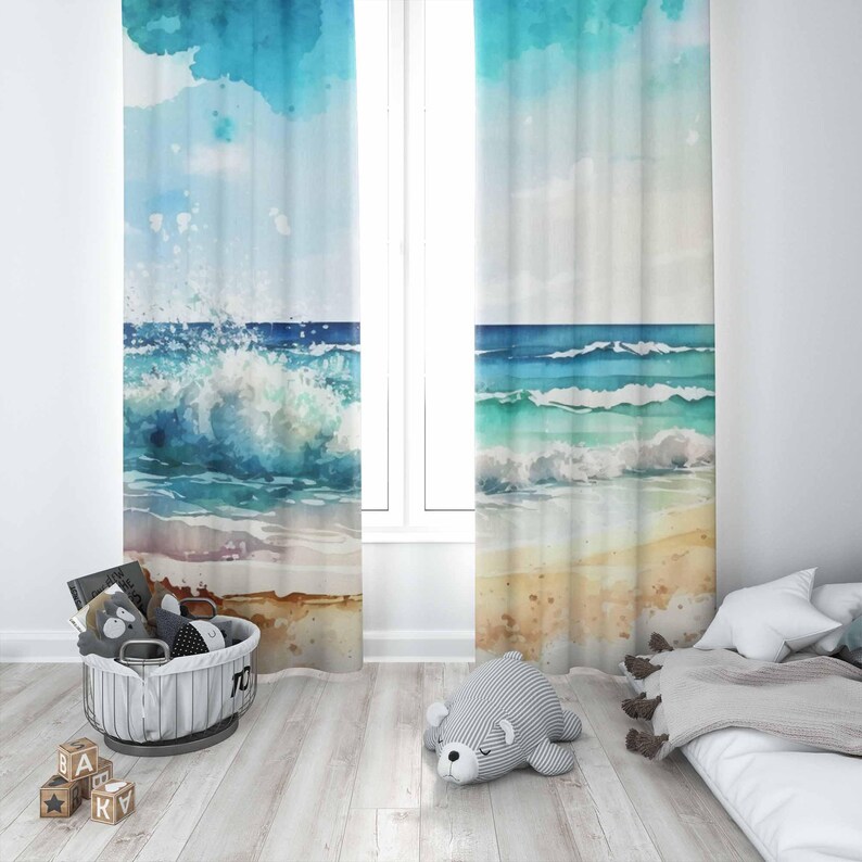 Sea Wave Curtains Ocean Nature – обзор и цена Baby Nursery Youtube
