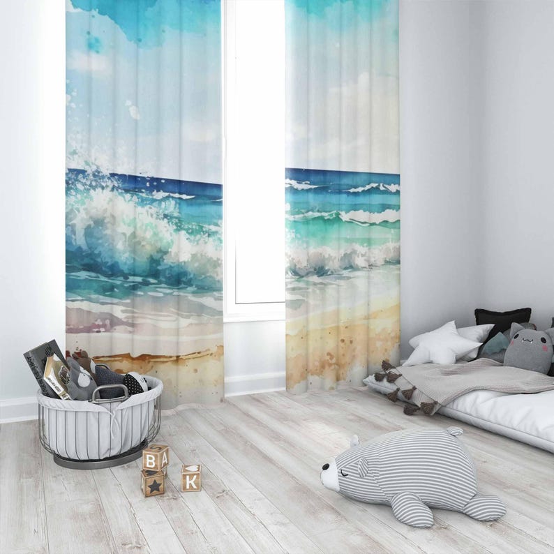 Sea Wave Curtains Ocean Nature – обзор и цена Baby Nursery Youtube
