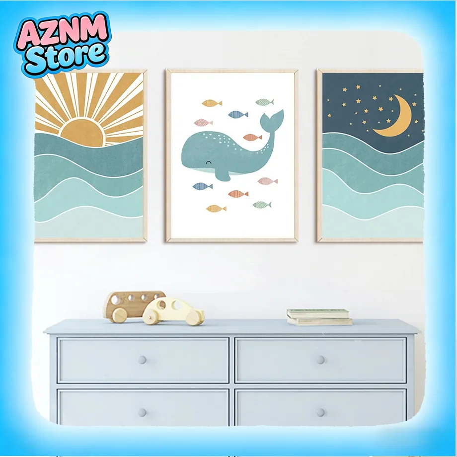 Fish Whale Seagull Sunrise Sun – обзор и цена Baby Boy Nursery Quotes