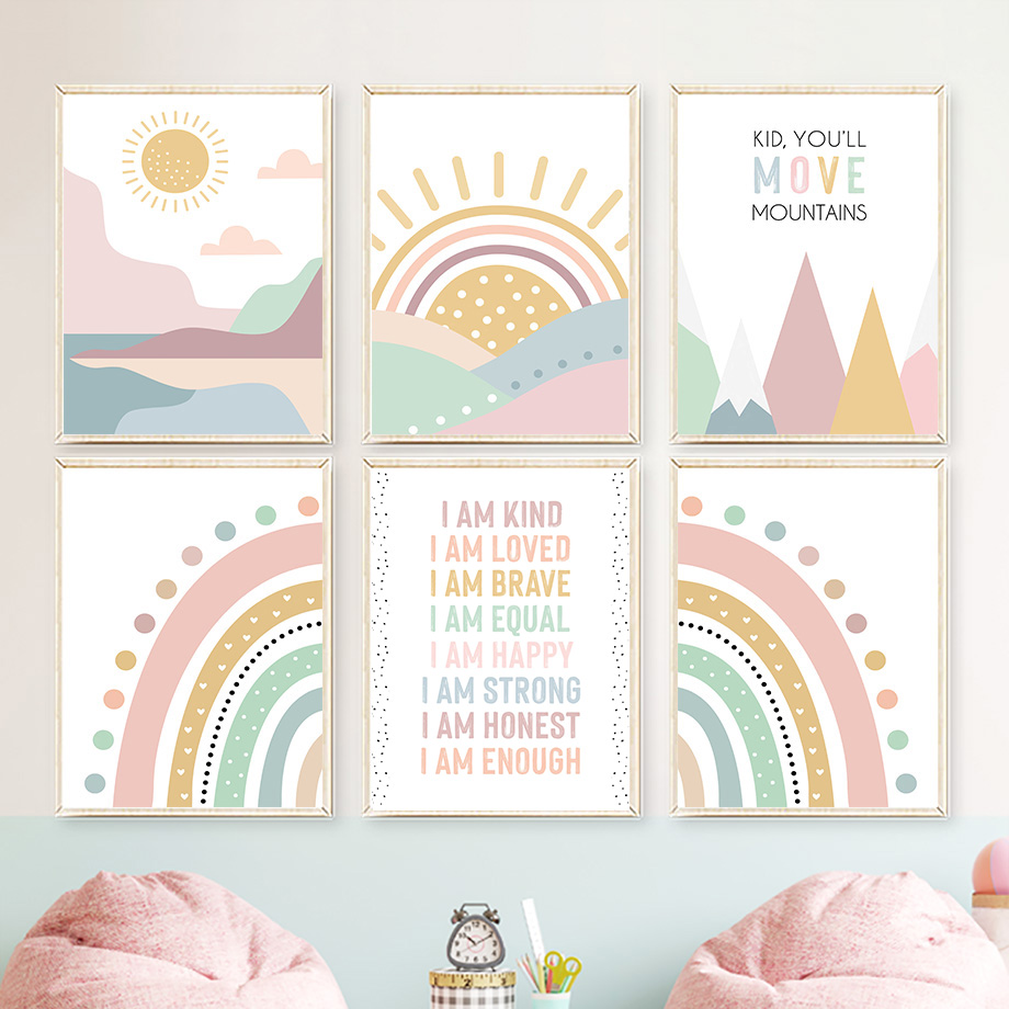 Pink Mountain Sun Rainbow Quot – обзор и цена Baby Nursery Pink
