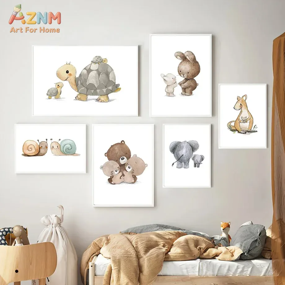 AZNM Watercolor Parent Baby An – обзор и цена Baby Nursery Elephant