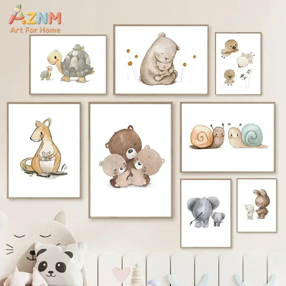 AZNM Watercolor Parent Baby An – обзор и цена Baby Nursery Elephant