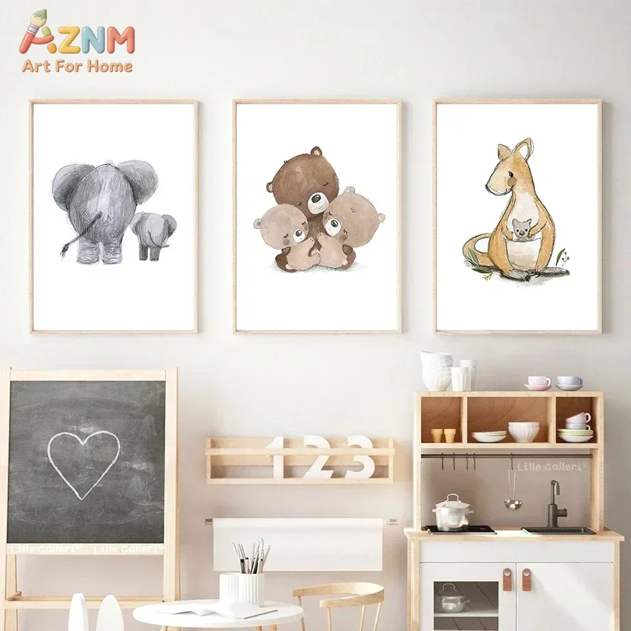 AZNM Watercolor Parent Baby An – обзор и цена Baby Nursery Elephant