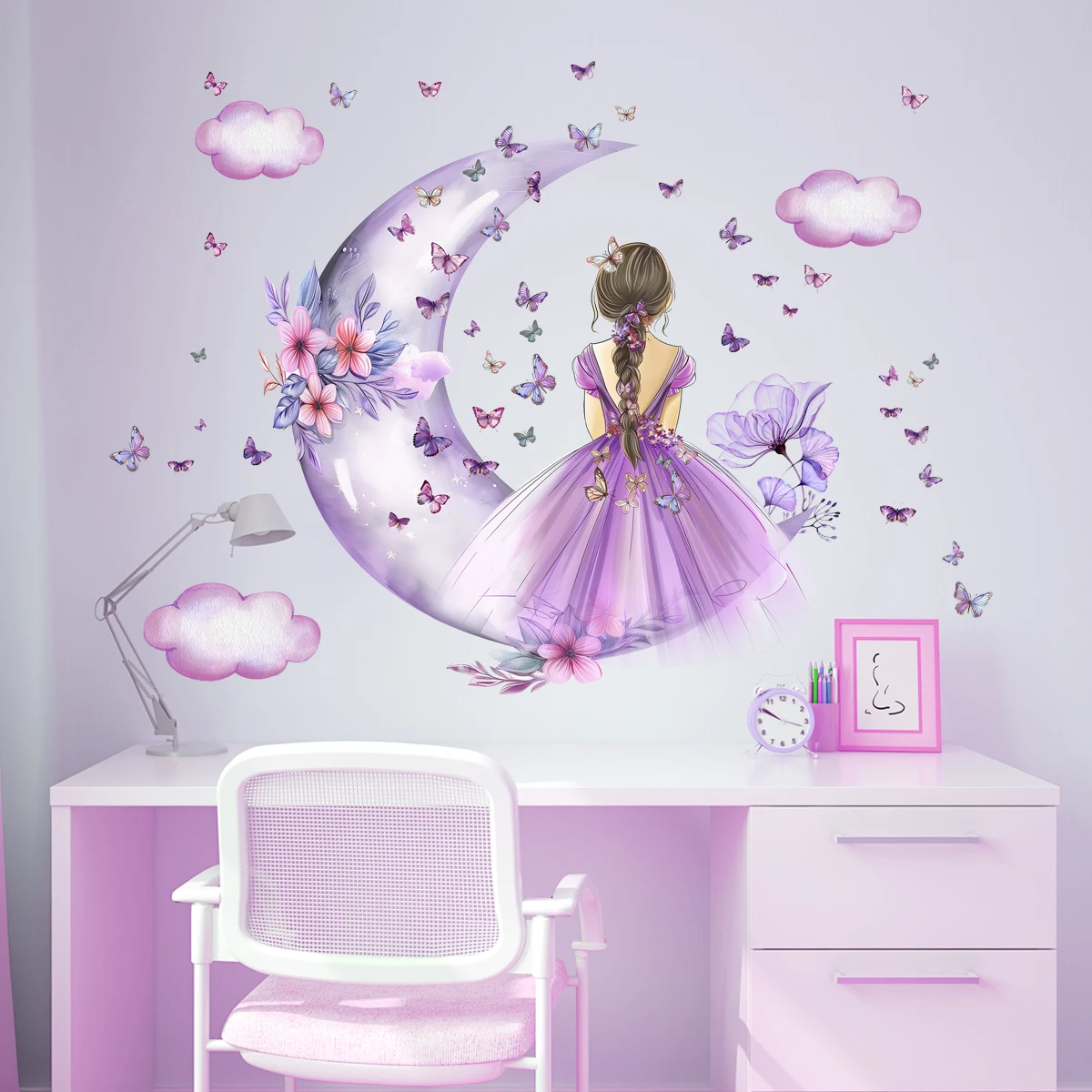 Girl Moon Butterflies Wall Sti – обзор и цена Baby Nursery Ideas Girl