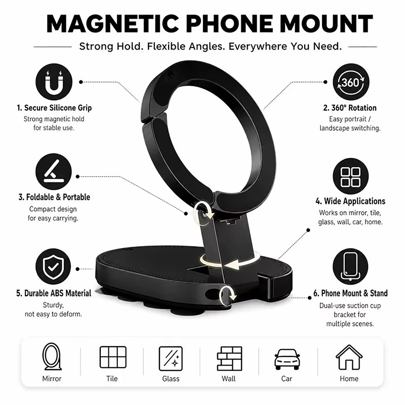 3 In1 Magnetic Foldable Phone  – обзор и цена Mobile Hanger Arm
