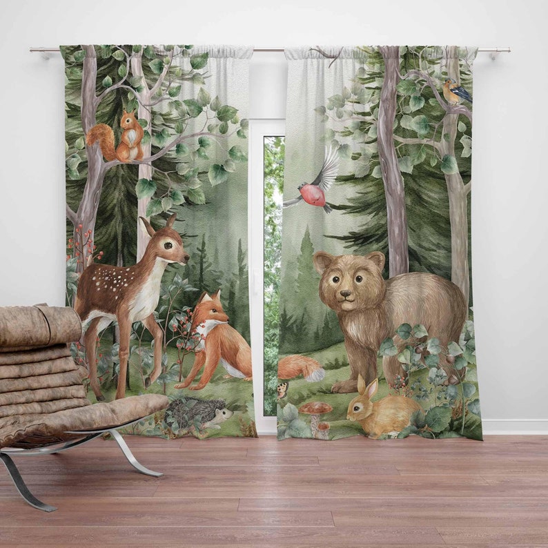 Woodland Animals Curtains Kids – обзор и цена Baby Nursery Youtube