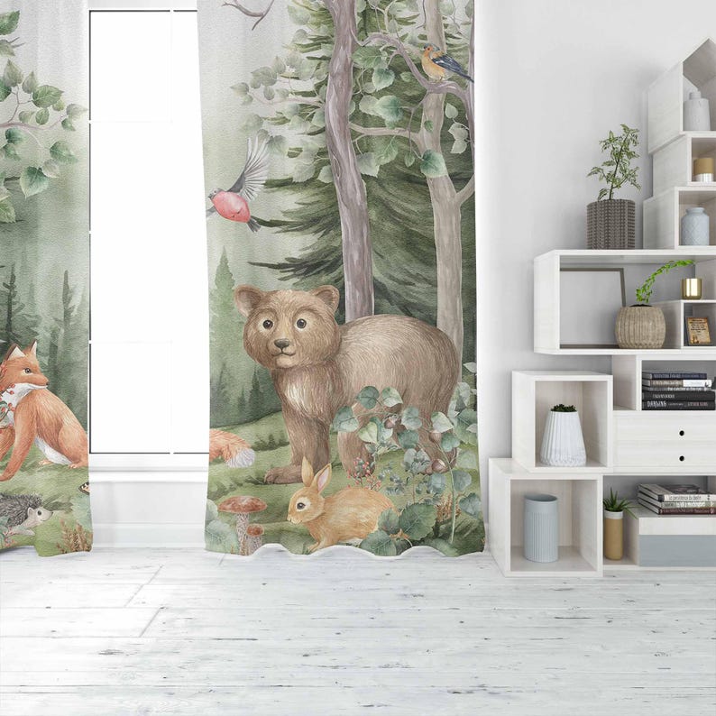 Woodland Animals Curtains Kids – обзор и цена Baby Nursery Youtube