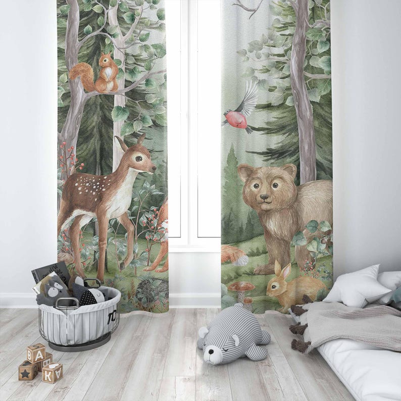 Woodland Animals Curtains Kids – обзор и цена Baby Nursery Youtube