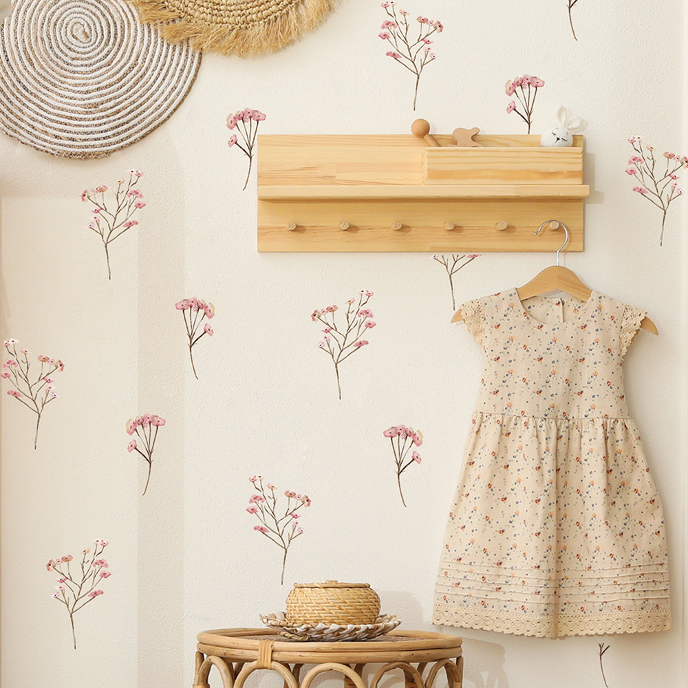 Pink  Watercolor Flower Wall S – обзор и цена Baby Nursery Pink