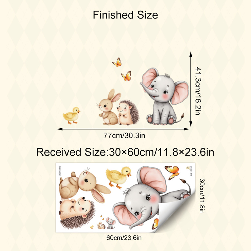 Cartoon Animal Wall Sticker -  – обзор и цена Baby Nursery Pictures