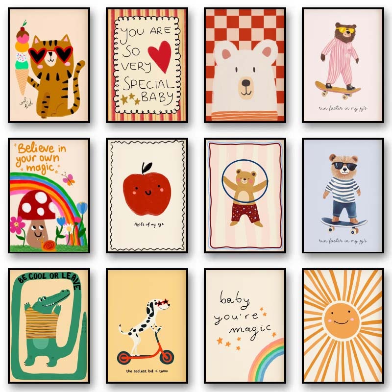 Animals Poster Prints Nordic F – обзор и цена Baby Nursery Pictures
