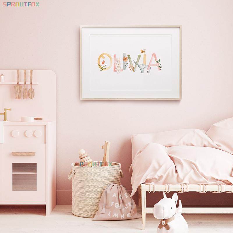 Nursery Canvas Painting Name C – обзор и цена Baby Nursery Elephant