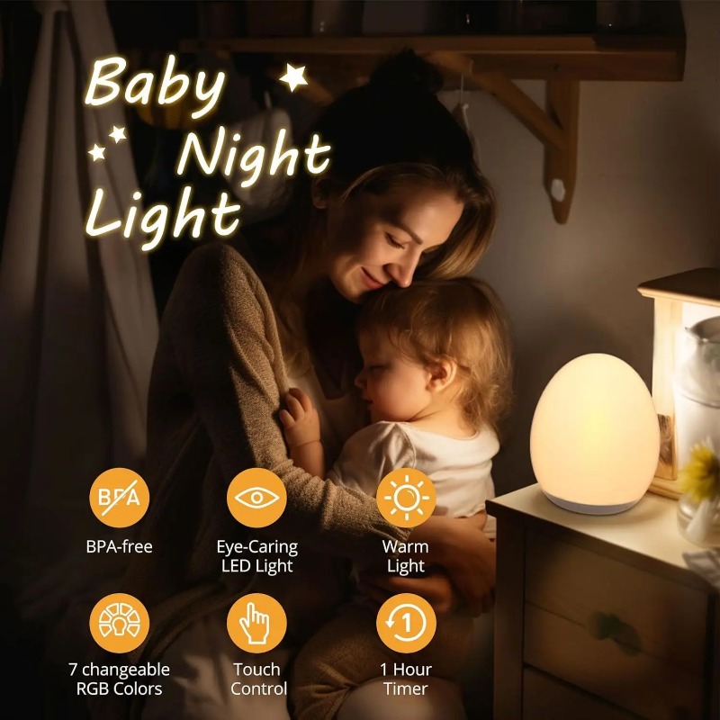 LED Dimmable Bedside Lamp Rech – обзор и цена Baby Nursery Egg Light