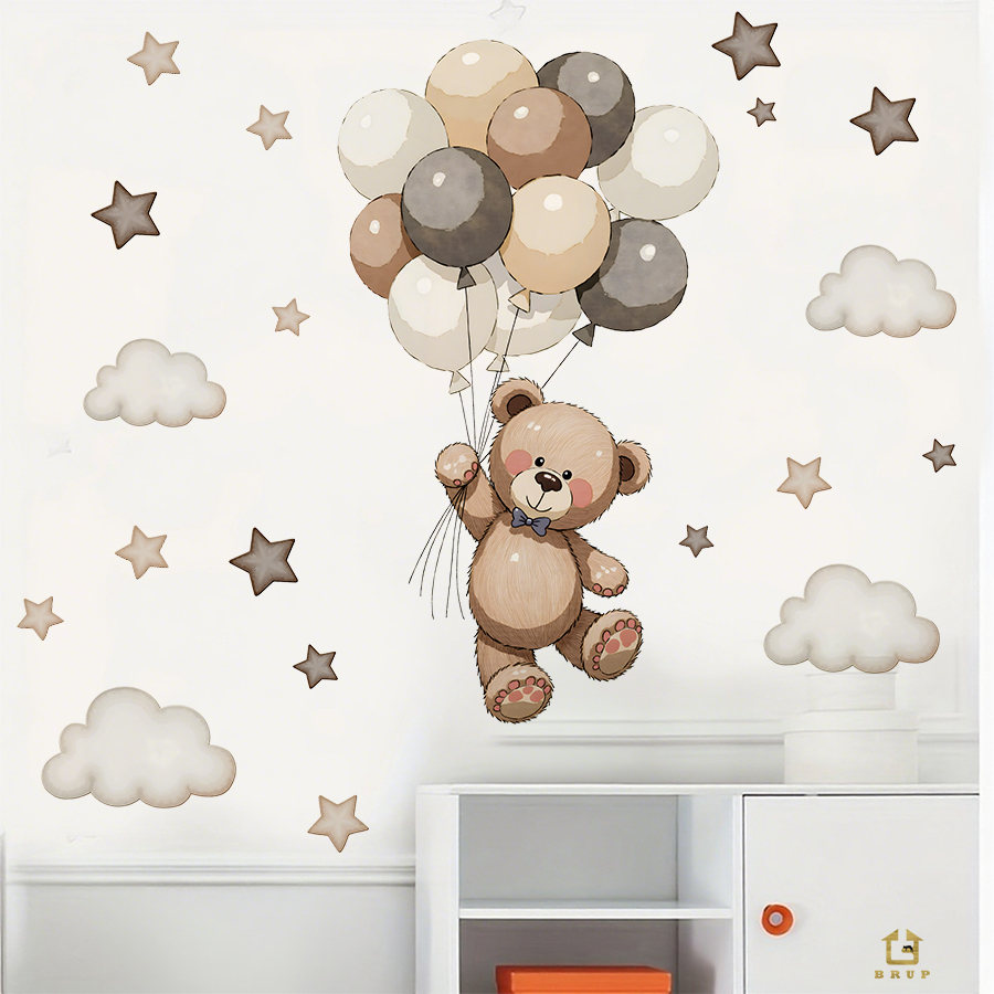 Adorable Teddy Bear Wall Decal – обзор и цена Baby Nursery Wallpaper