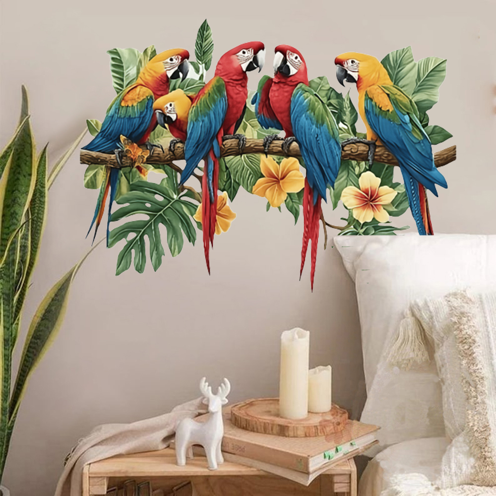 3Pcs Parrots on Branch Wall St – обзор и цена Baby Nursery Wallpaper