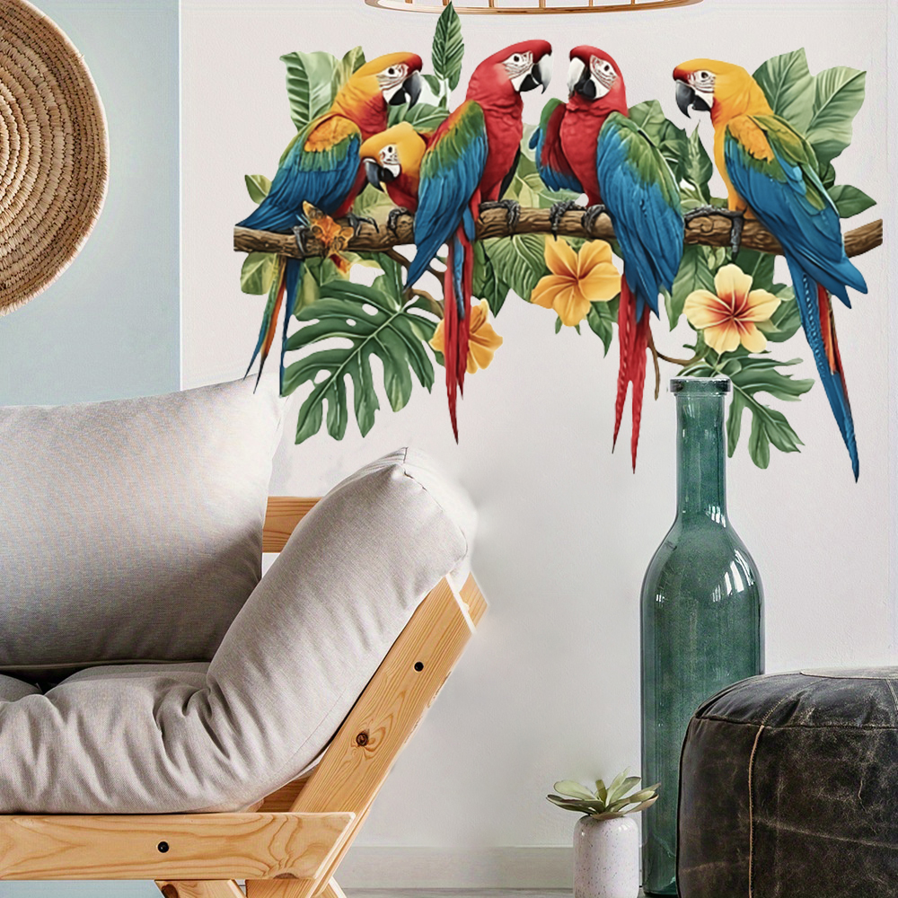 3Pcs Parrots on Branch Wall St – обзор и цена Baby Nursery Wallpaper
