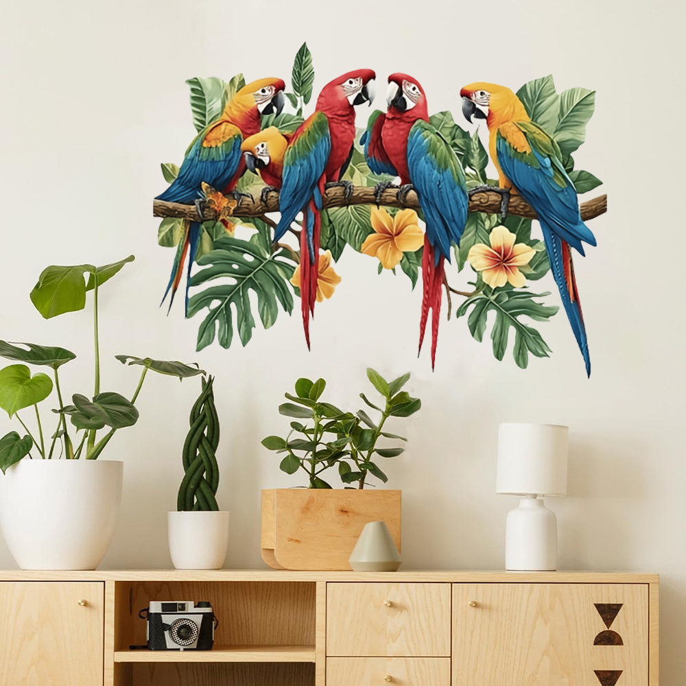 3Pcs Parrots on Branch Wall St – обзор и цена Baby Nursery Wallpaper