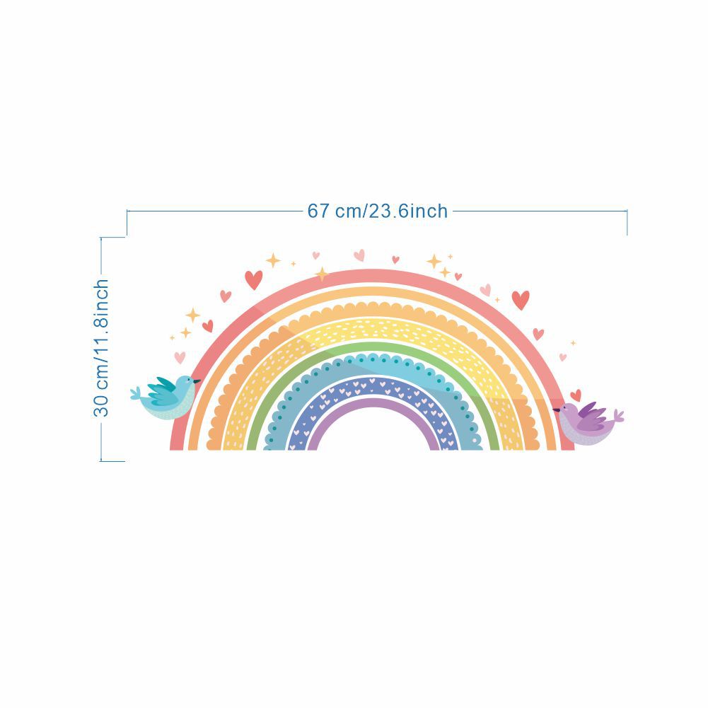 Colorful Rainbow Bird Love Wal – обзор и цена Baby Nursery Wallpaper