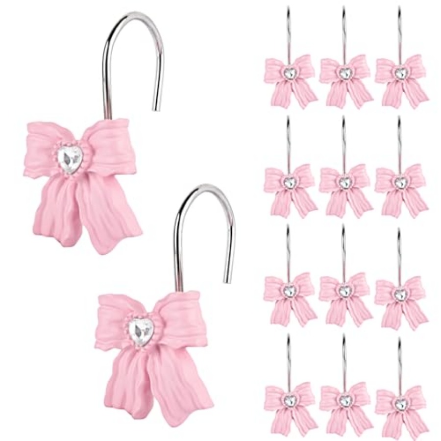 12PCS Shower Curtain Hooks Rin – обзор и цена Baby Nursery Pink