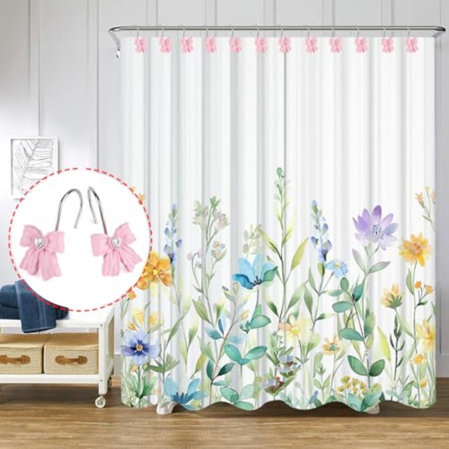 12PCS Shower Curtain Hooks Rin – обзор и цена Baby Nursery Pink