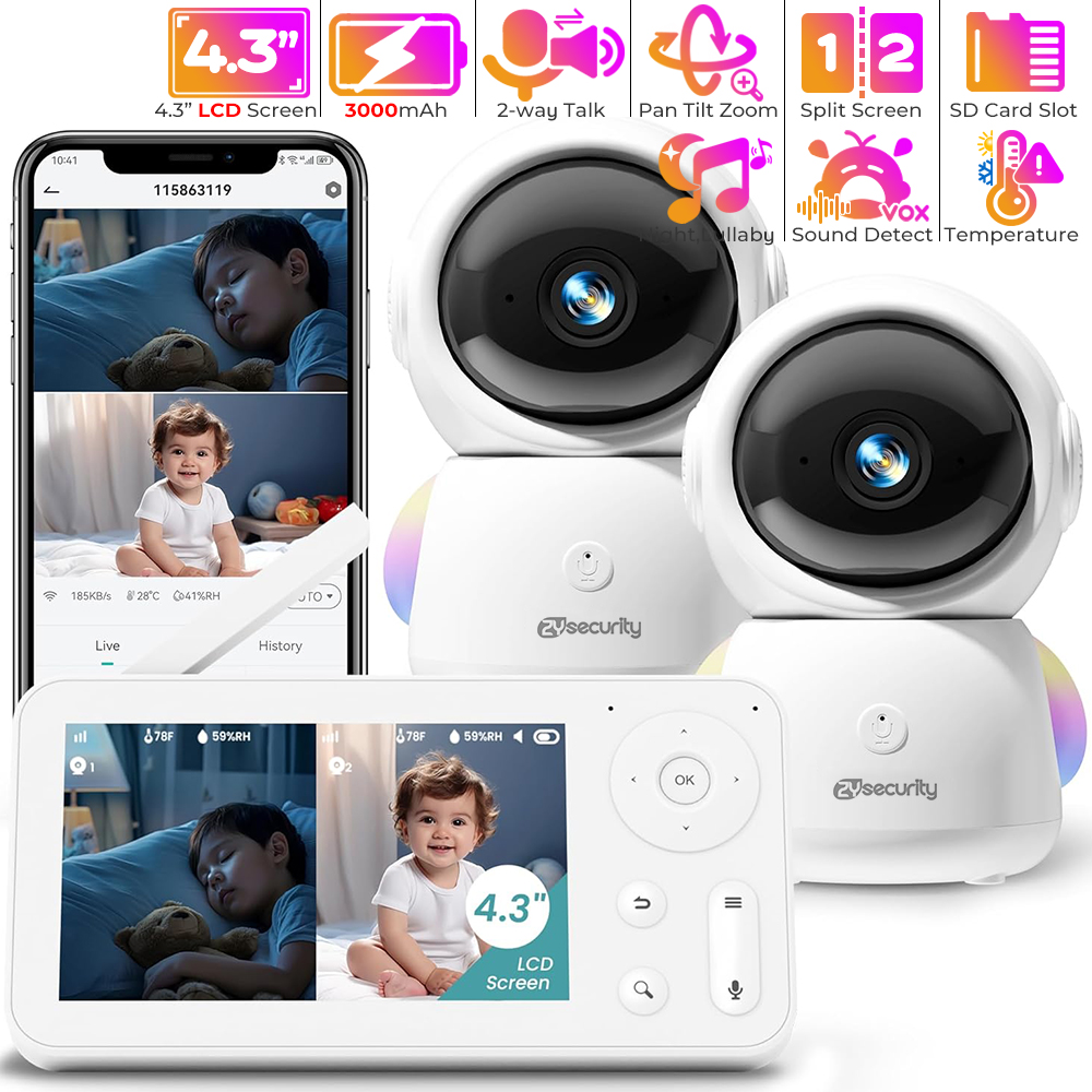 2K Baby Monitor with 2 Cameras – обзор и цена Baby Nursery Light