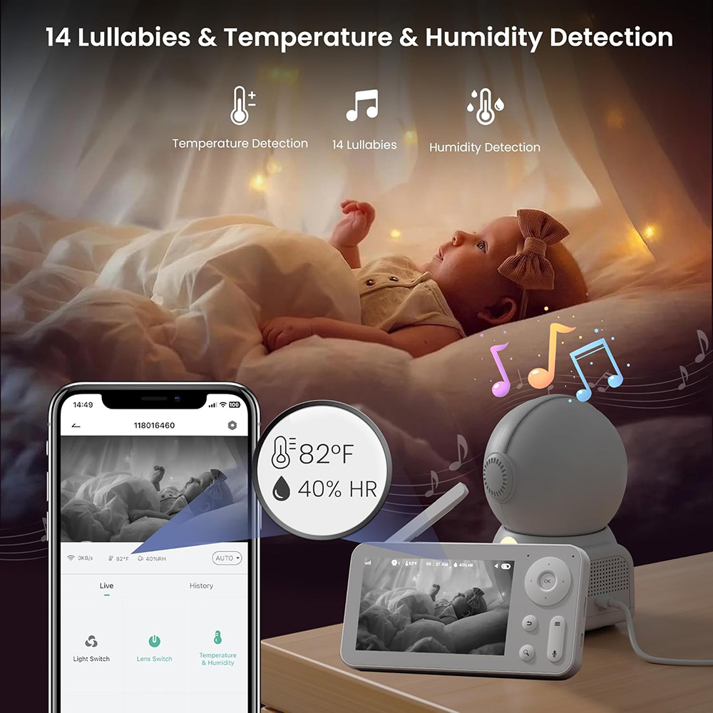 2K Baby Monitor with 2 Cameras – обзор и цена Baby Nursery Light