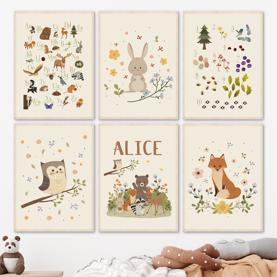 1pc frameless Cute Rabbit Fox  – обзор и цена Baby Nursery Pictures