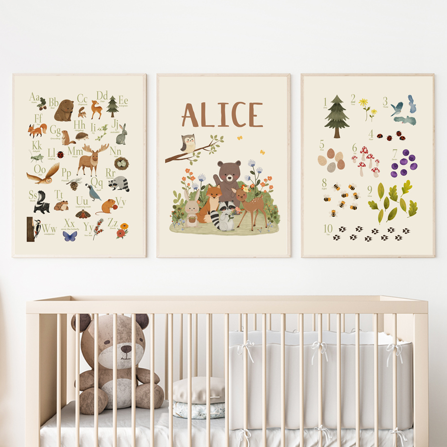 1pc frameless Cute Rabbit Fox  – обзор и цена Baby Nursery Pictures