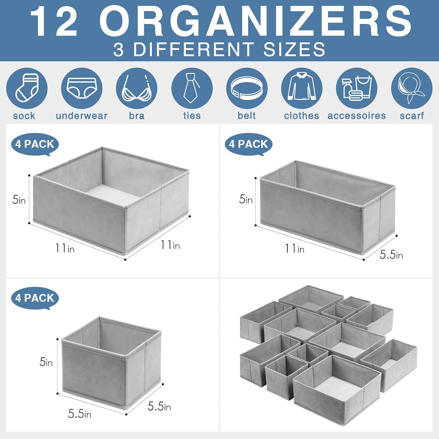 Drawer Organizer Clothes 12 Pa – обзор и цена Baby Nursery Organizer
