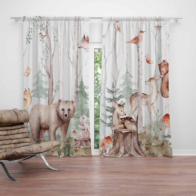 Forest Animals Curtains Kids N – обзор и цена Baby Nursery Youtube