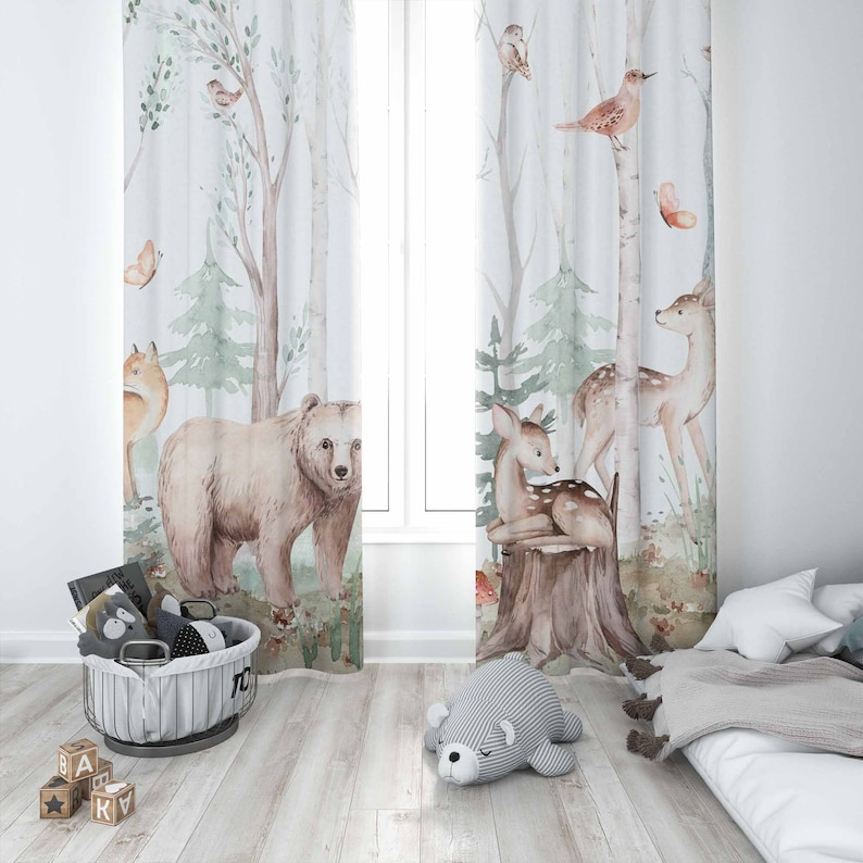 Forest Animals Curtains Kids N – обзор и цена Baby Nursery Youtube