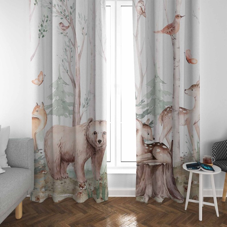 Forest Animals Curtains Kids N – обзор и цена Baby Nursery Youtube