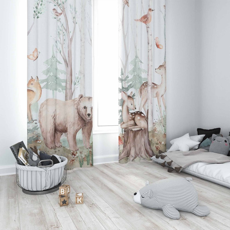 Forest Animals Curtains Kids N – обзор и цена Baby Nursery Youtube