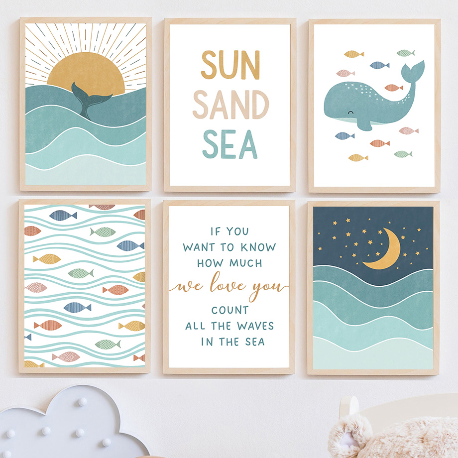 1pc frameless,Fish Whale Seagu – обзор и цена Baby Boy Nursery Quotes