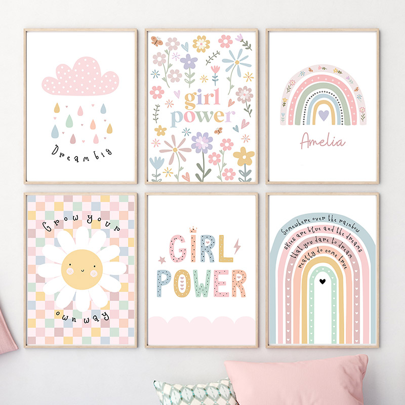 Sun Flower Rainbow Cloud Heart – обзор и цена Baby Nursery Pictures